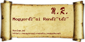 Mogyorósi Renátó névjegykártya